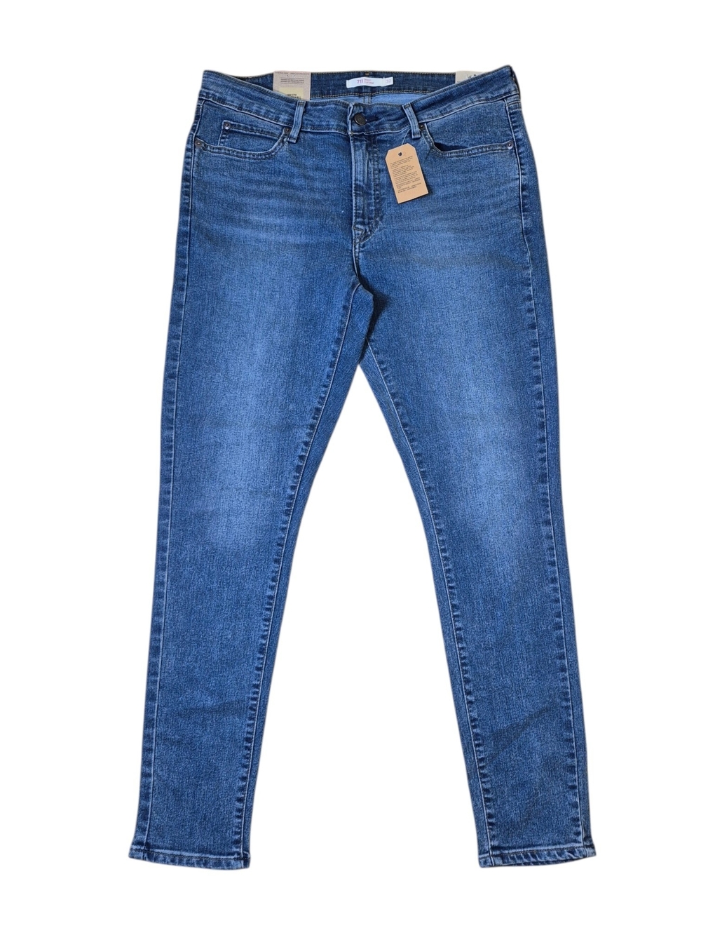 Levi’s 711 Skinny Jeans Mid Rise Blue Denim Stellar Stretch 32x30 NWT